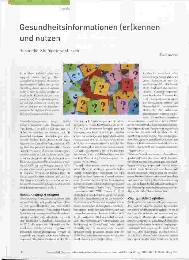 Vorschauseite 1: Gesundheitsinformationen (er)kennen und nutzen