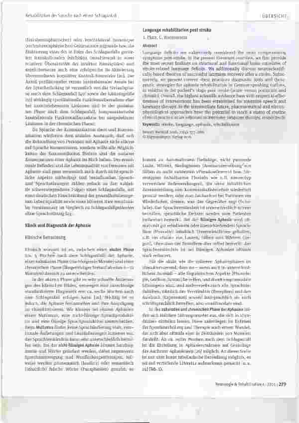 Vorschauseite 3: Rehabilitation der Sprache nach einem Schlaganfall
