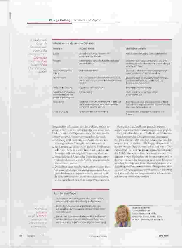 Vorschauseite 3: Alarmanlage des Körpers oder Gedächtnis?Schmerzen: Akut und chronisch