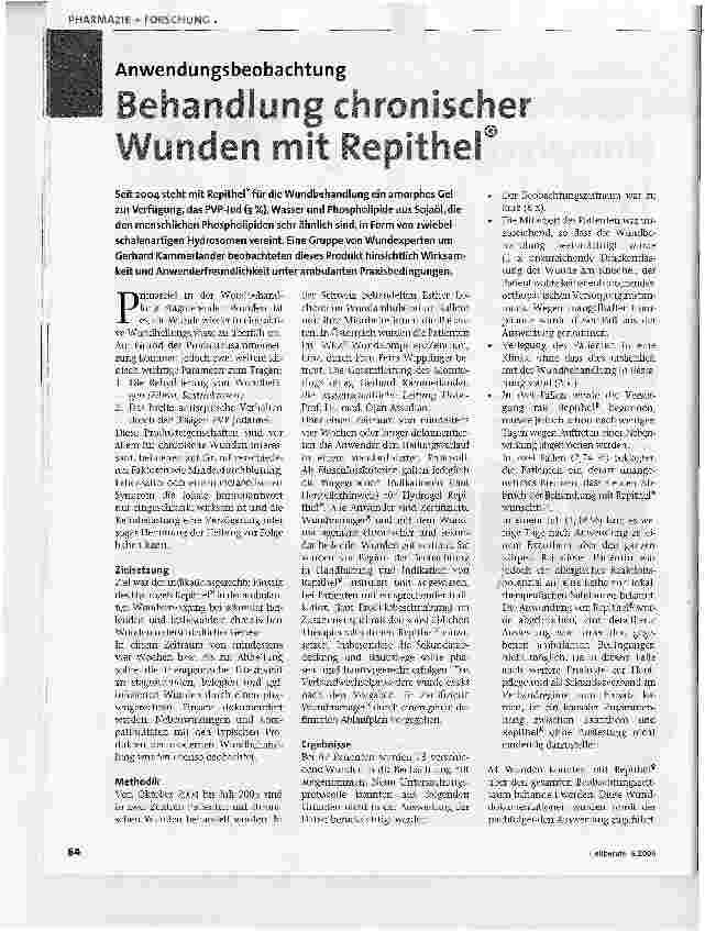 Vorschauseite 1: Behandlung chronischer Wunden mit Repithel
