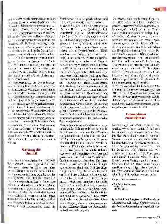 Vorschauseite 2: Ökonomisierung des Gesundheitswesens 1.Teil