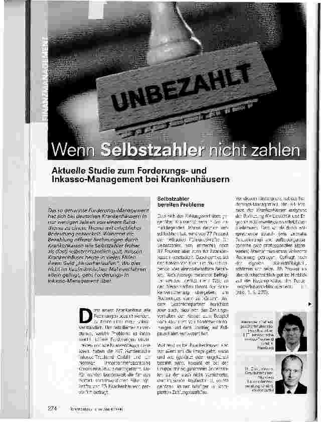 Vorschauseite 1: Wenn Selbstzahler nicht zahlen