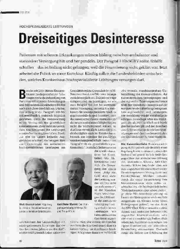Vorschauseite 1: Dreiseitiges Desinteresse