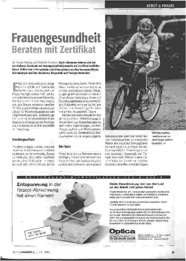 Vorschauseite 1: Frauengesundheit - Beraten mit Zertifikat
