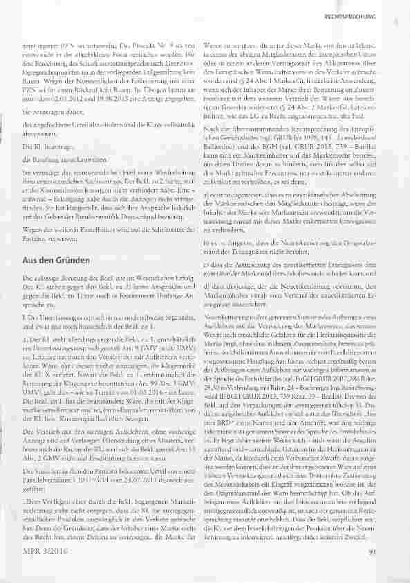 Vorschauseite 2: Pflicht zur Übersendung von Produktmustern auch bei Medizinprodukten Art. 9, 13 Abs. 2, 99 Abs. 3 GMV, §§ 18 Abs. 3, 24 Abs. 1 MarkenG