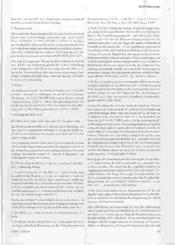 Vorschauseite 6: Pflicht zur Übersendung von Produktmustern auch bei Medizinprodukten Art. 9, 13 Abs. 2, 99 Abs. 3 GMV, §§ 18 Abs. 3, 24 Abs. 1 MarkenG