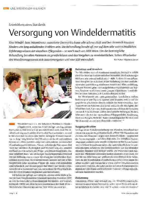 Vorschauseite 1: Versorgung von Windeldermatitis