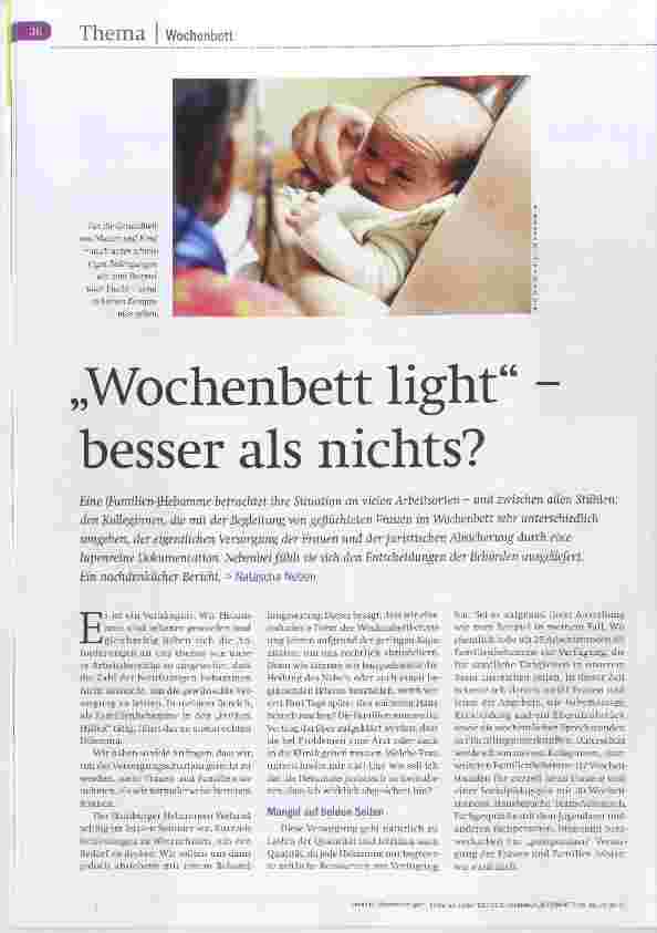 Vorschauseite 1: Wochenbett lightbesser als nichts?