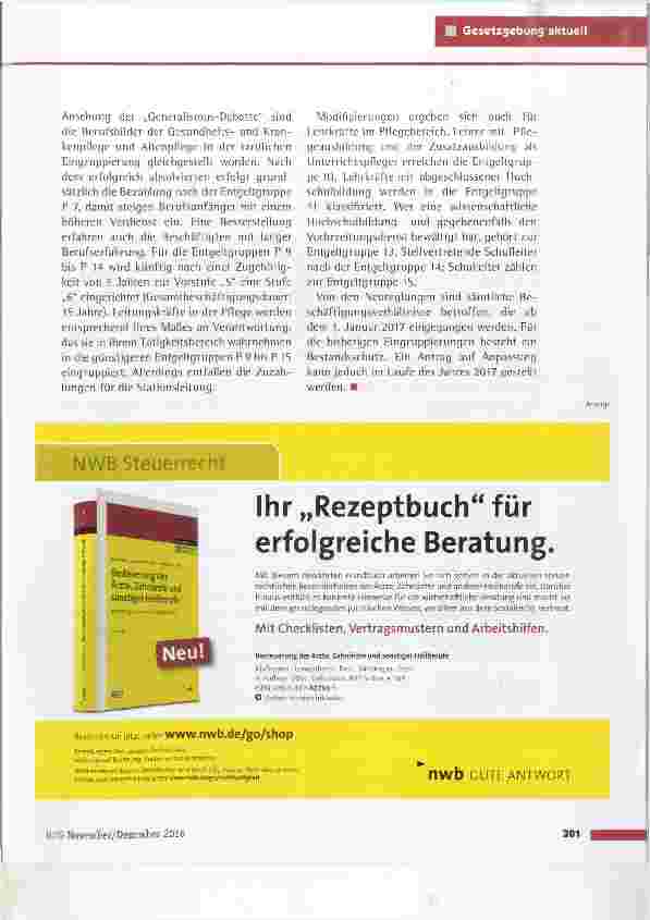 Vorschauseite 2: Neue Entgeltordnuns zum TVöD: Pflegeund Gesundheitsberufe profitieren
