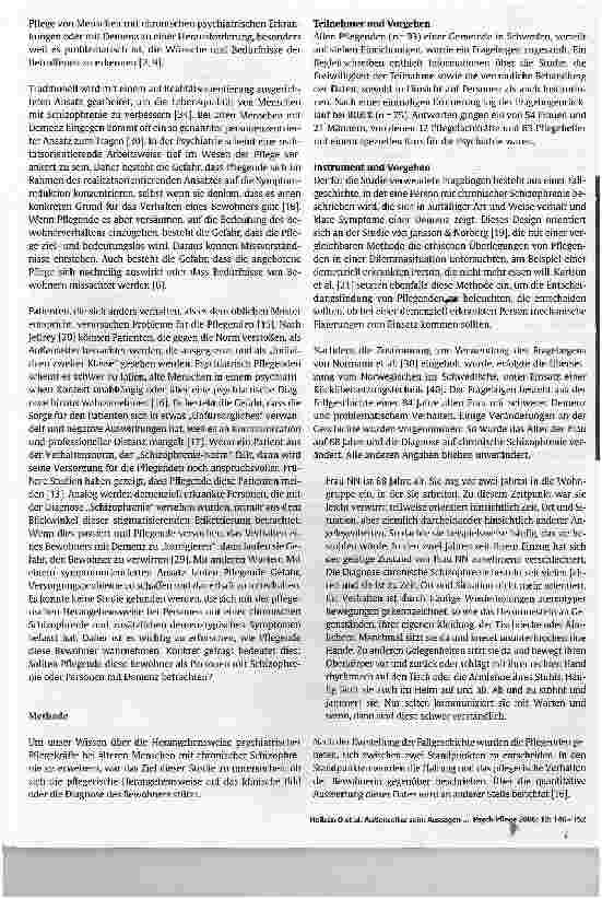 Vorschauseite 2: Außenseiter sein: Aussagen von Pflegenden zur Fallgeschichte einer alten Bewohnerin mit der Diagnose Schizophrenie und demenztypischem Verhalten