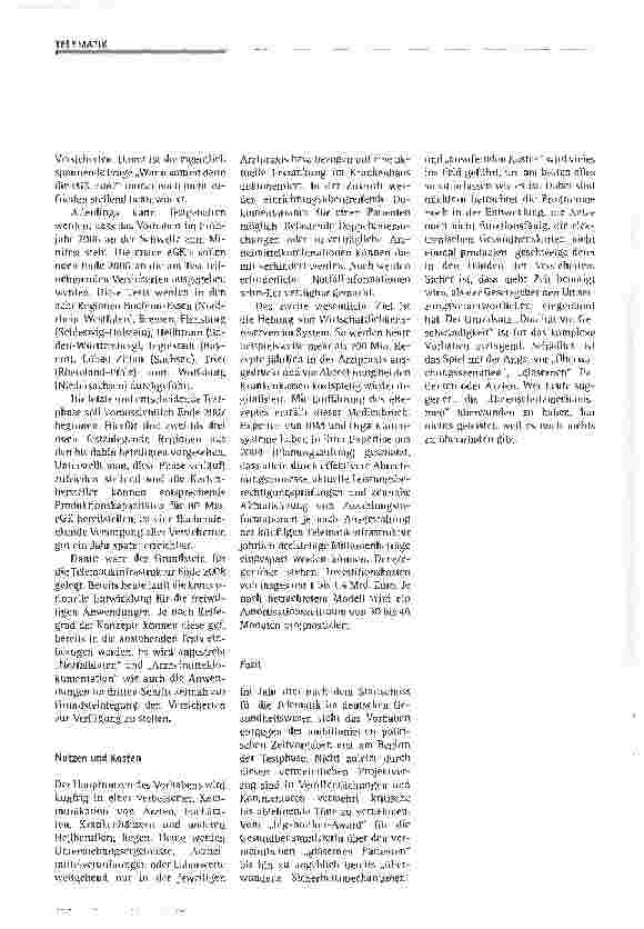 Vorschauseite 4: Die elektronische Gesundheitskarte kommt oder die Telematik hält Einzug in Deutschland