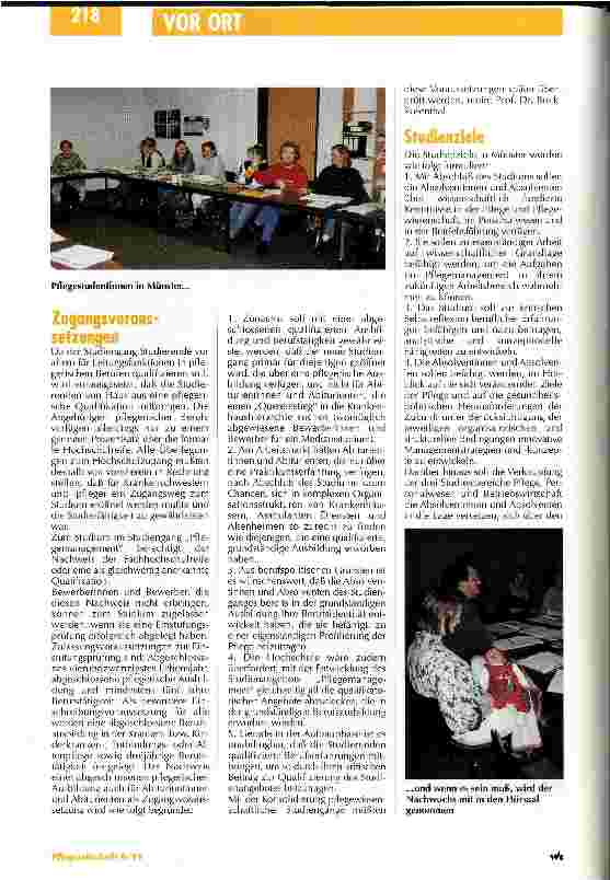 Vorschauseite 3: Die Erwartungsvielfalt bringt Probleme Pflegestudiengänge in Deutschland/Teil 1