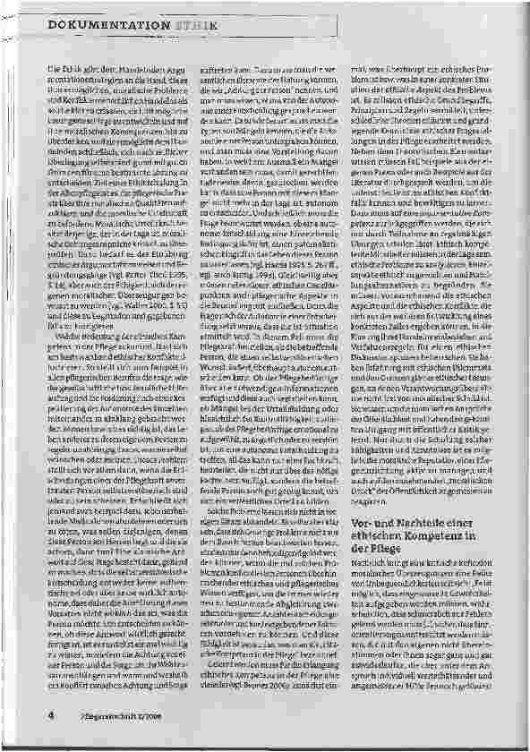 Vorschauseite 3: Vermittlung und Förderung ethischer Kompetenz in der AltenpflegeGrundlage für qualitativ überzeugende professionelle Pflege