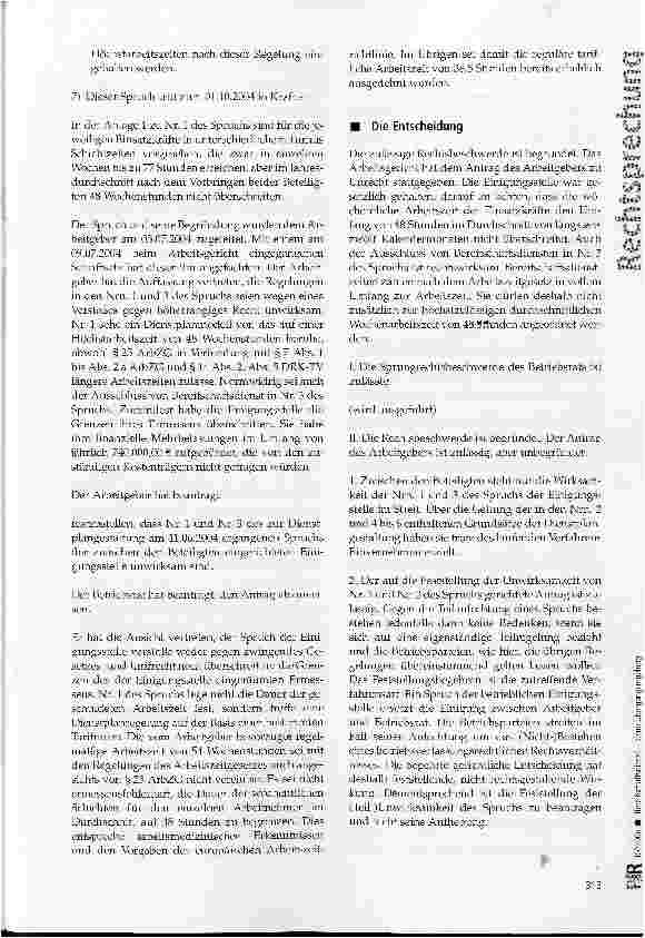 Vorschauseite 3: Bereitschaftsdienst - keine Übergangsregelung -Höchstgrenze von 48 Wochenstunden gilt auch für Alt-Tarifverträge