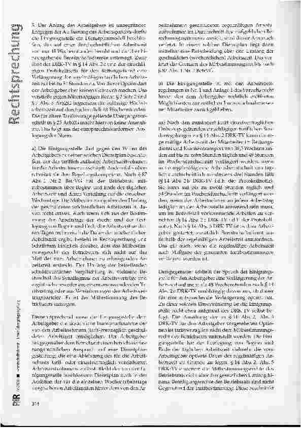 Vorschauseite 4: Bereitschaftsdienst - keine Übergangsregelung -Höchstgrenze von 48 Wochenstunden gilt auch für Alt-Tarifverträge