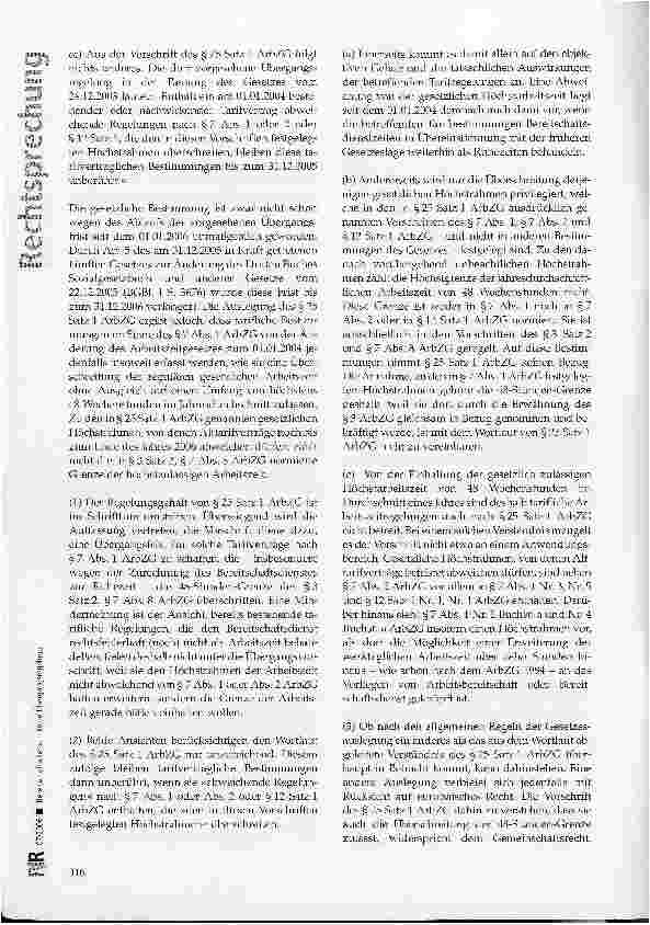Vorschauseite 6: Bereitschaftsdienst - keine Übergangsregelung -Höchstgrenze von 48 Wochenstunden gilt auch für Alt-Tarifverträge