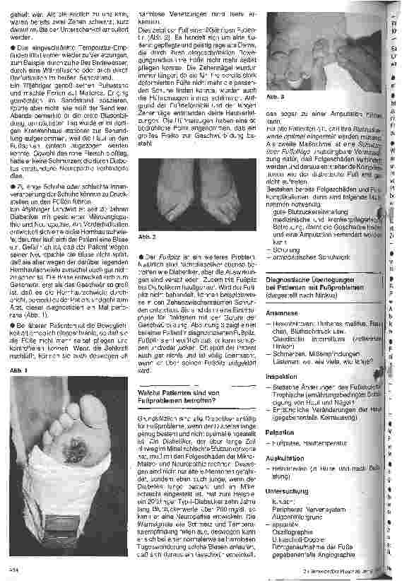 Vorschauseite 2: Diabetis mellitus - Neue Entwicklungen/6.Folge: Eine besondere Problemzone bei Diabetikern : Die Füße