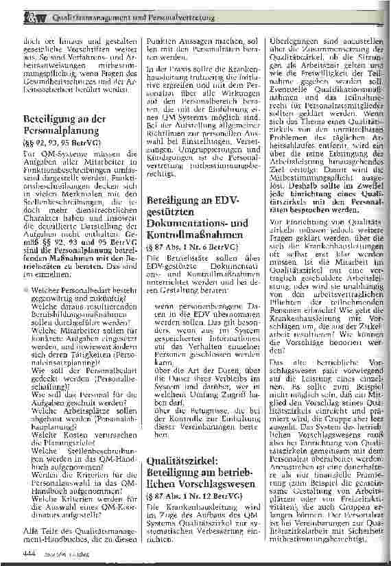 Vorschauseite 3: Qualitätsmanagement und Personalvertretung