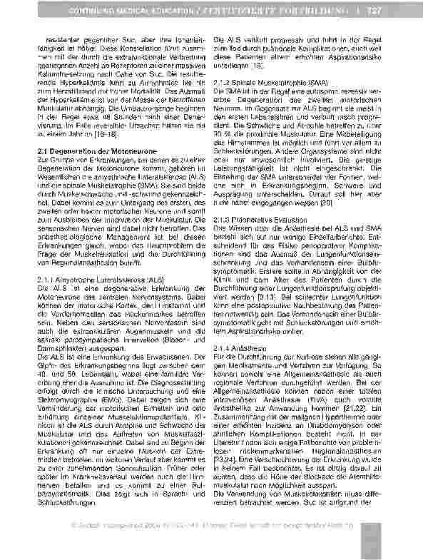 Vorschauseite 5: Anästhesiologische Aspekte bei Patienten mit Erkrankungen der neuromuskulären Einheit