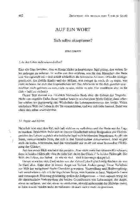 Vorschauseite 1: AUF EIN WORT: Sich selbst akzeptieren?