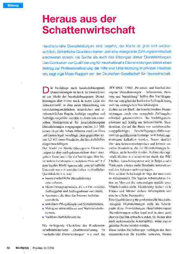 Vorschauseite 1: Heraus aus der Schattenwirtschaft