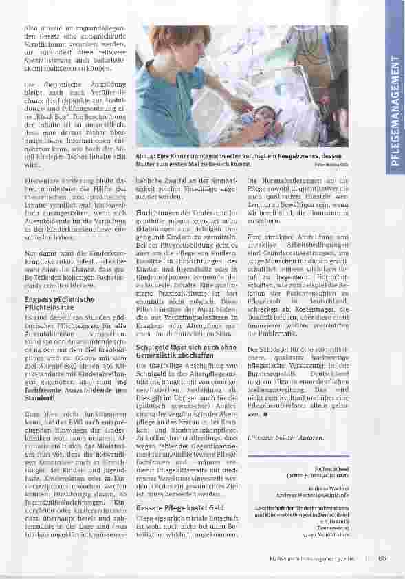 Vorschauseite 4: Pflegeberufereform Jahrhundertchance nicht vermasseln