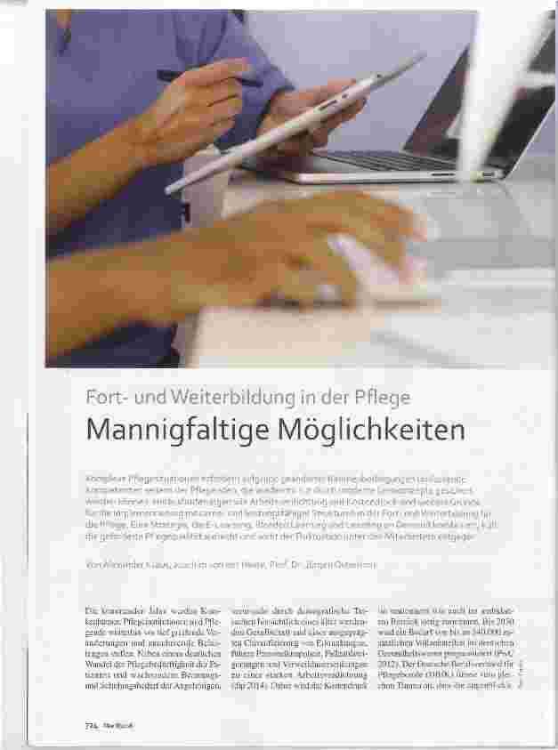 Vorschauseite 1: Fortund Weiterbildung in der Pflege Mannigfaltige Möglichkeiten