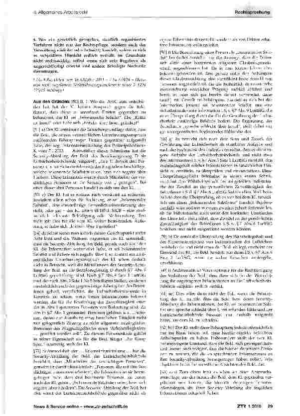 Vorschauseite 2: Sicherheitsüberprüfung bei Flughafenpersonal - Auskunft - Widerruf - AnnahmeverzugLuftSiG §7; StGB §§164, 185; BGB §§241, 280, 823; GewO§106
