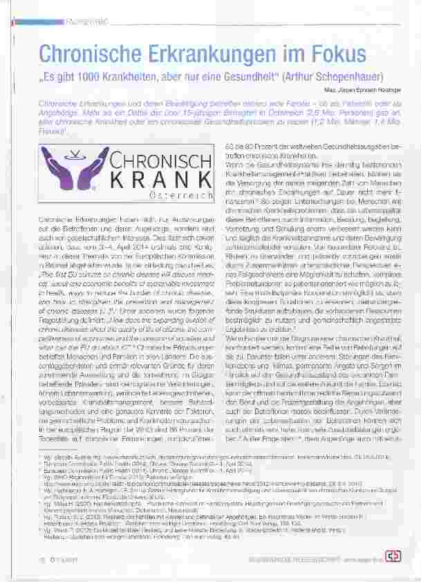 Vorschauseite 1: Chronische Erkrankungen im Fokus