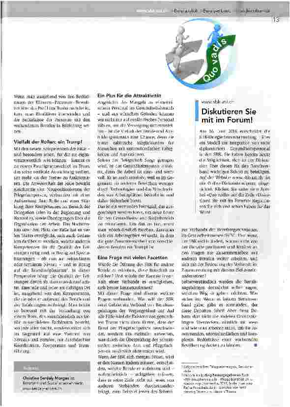Vorschauseite 2: Integration von nicht diplomiertem Gesundheitspersonal 5. Teil Die Vielfalt im Team und die Vielfalt des Verbands