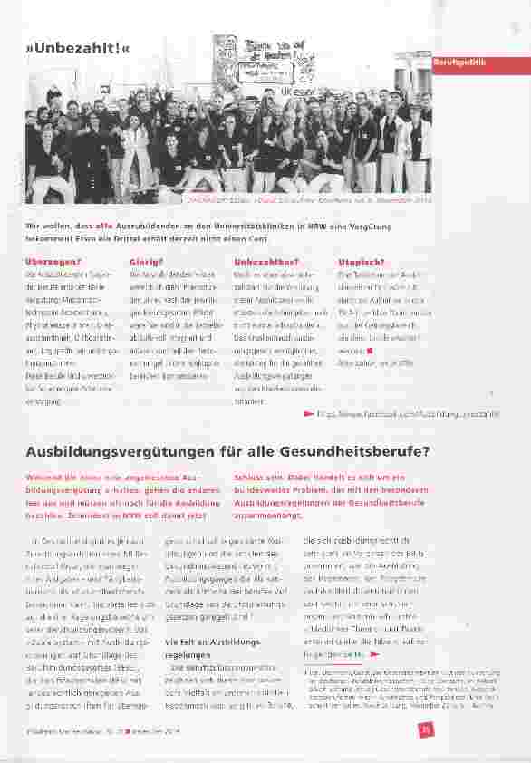 Vorschauseite 1: Ausbildungsvergütungen für alle Gesundheitsberufe?