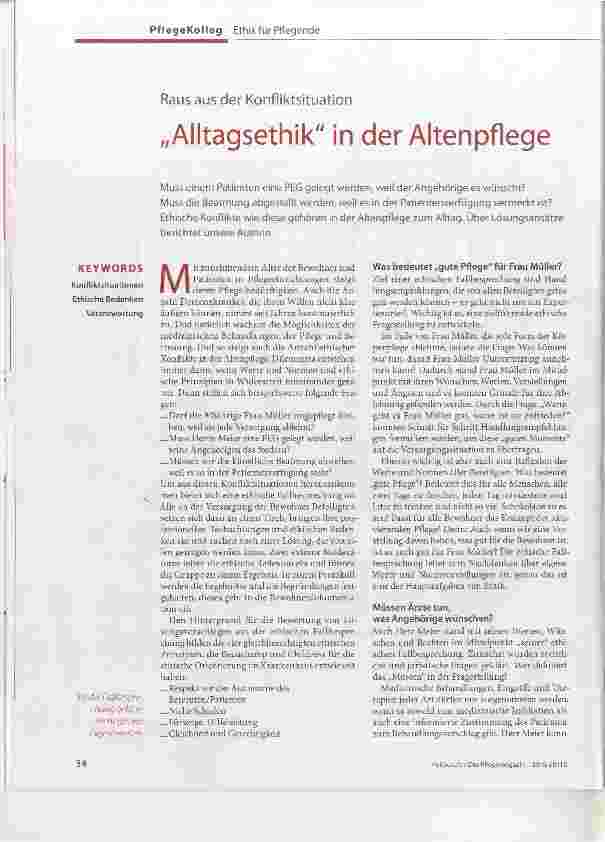 Vorschauseite 1: „Alltagsethik in der Altenpflege