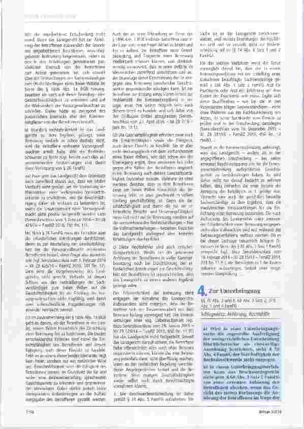 Vorschauseite 1: Zur Unterbringung §§ 70 Abs. 3 und 4, 68 Abs. 3 Satz 2, 319 Abs. 1 und 4 FamFG Schlagworte: Anhörung, Rechtshilfe