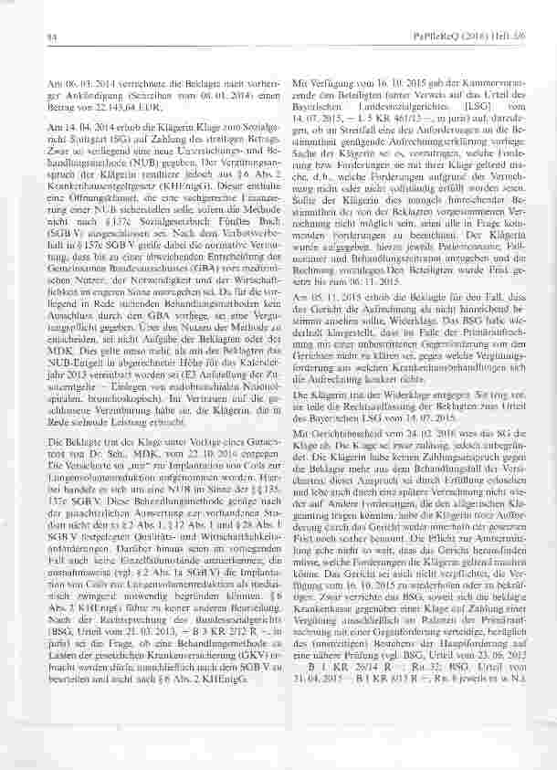 Vorschauseite 2: Implantation von Nitionolspiralen zur Lungenvolumenreduktion ist neue Untersuchungsund Behandlungsmethode (NUB), die nicht dem Qualitätsgebot des SGB V entspricht