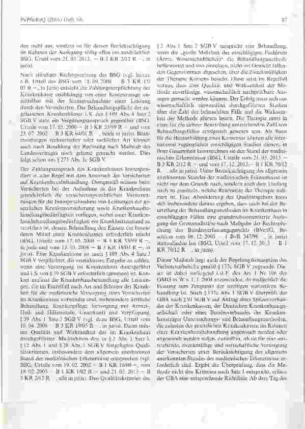 Vorschauseite 5: Implantation von Nitionolspiralen zur Lungenvolumenreduktion ist neue Untersuchungsund Behandlungsmethode (NUB), die nicht dem Qualitätsgebot des SGB V entspricht
