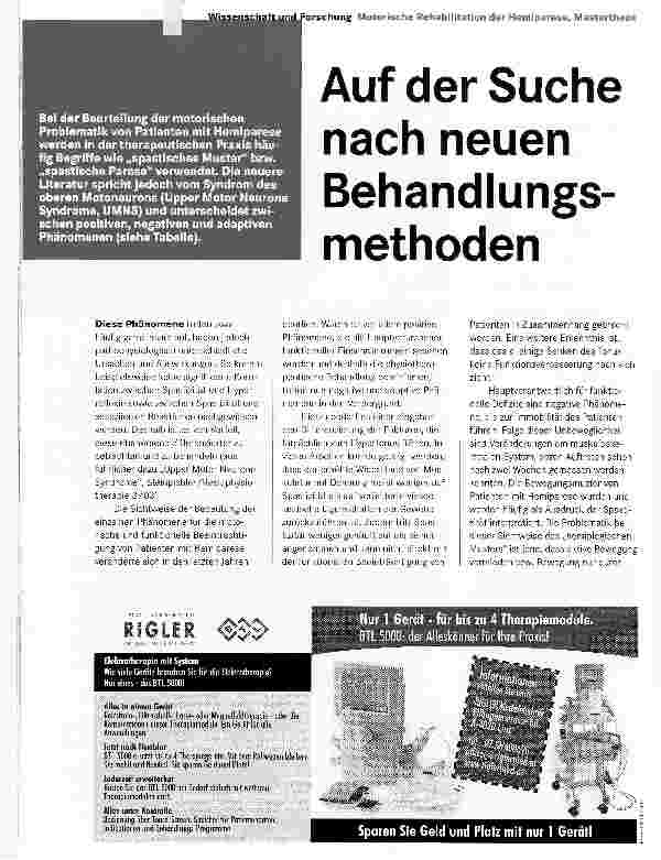 Vorschauseite 1: Auf der Suche nach neuen Behandlungsmethoden