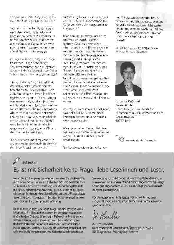 Vorschauseite 2: Fortsetzung: Nadelstichverletzung - Interview mit einer Betroffenen