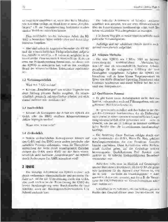 Vorschauseite 3: Legislative Gesundheitspolitik und IQWiG