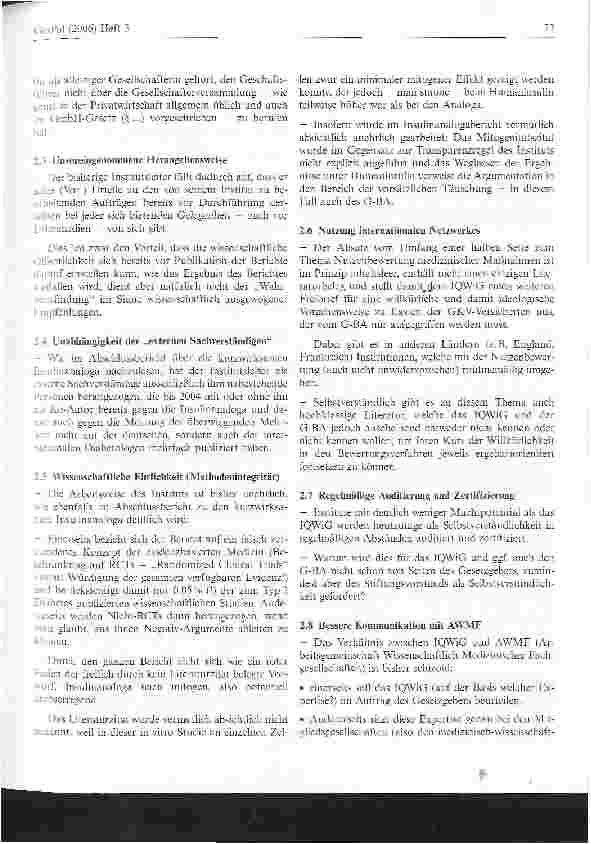Vorschauseite 4: Legislative Gesundheitspolitik und IQWiG