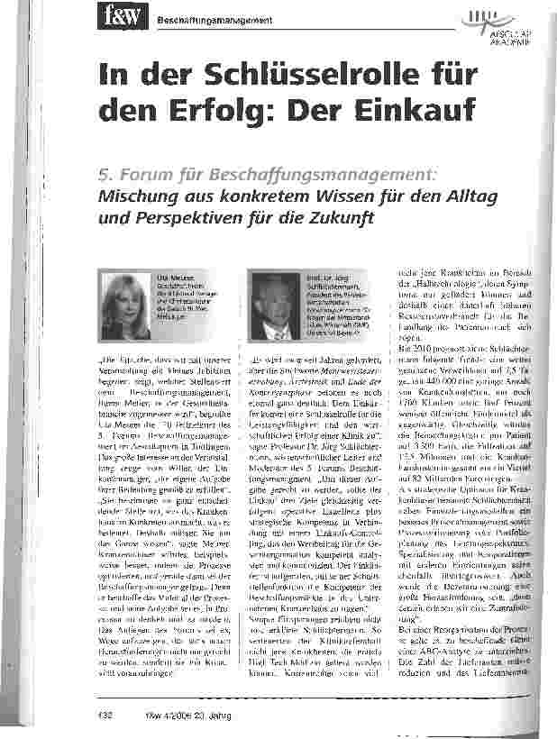 Vorschauseite 1: In der Schlüsselrolle für den Erfolg: Der Einkauf