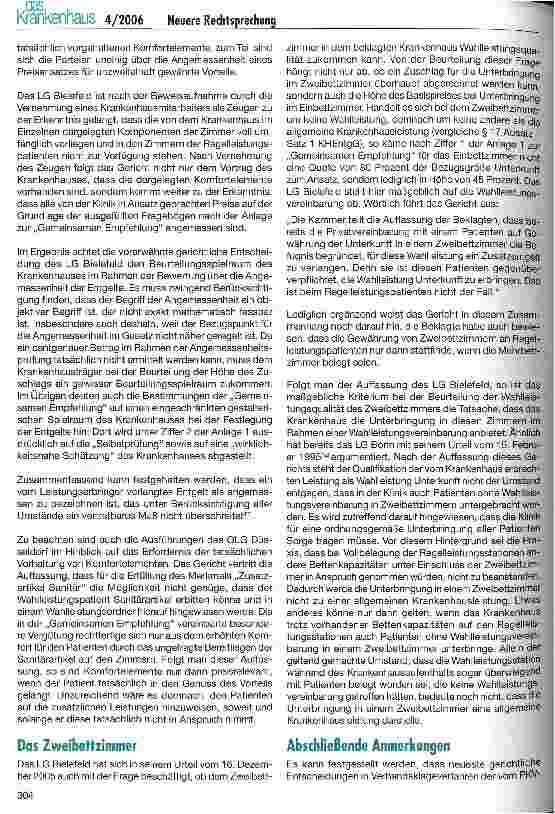 Vorschauseite 3: Neuere Rechtsprechung über die Zimmerzuschläge