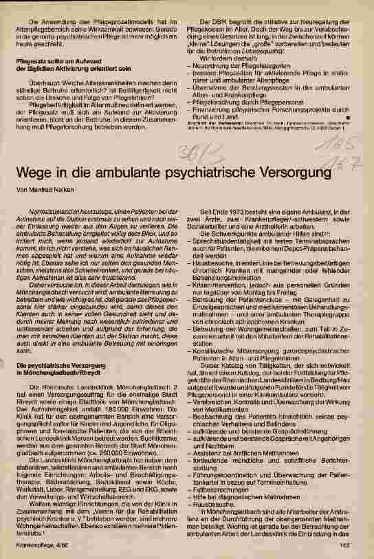 Vorschauseite 1: Wege in die ambulante psychiatrische Versorgung