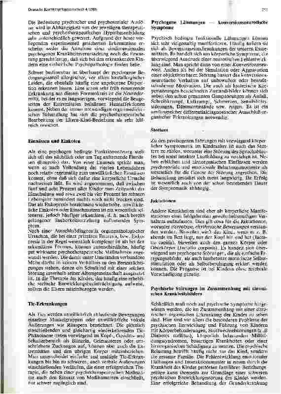 Vorschauseite 4: Psychosomatische Erkrankungen im Kindesalter