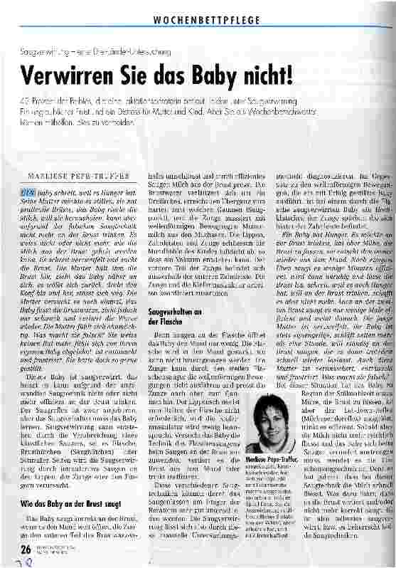 Vorschauseite 1: Verwirren Sie das Baby nicht! Saugverwirrung - eine Drei-Länder-Untersuchung