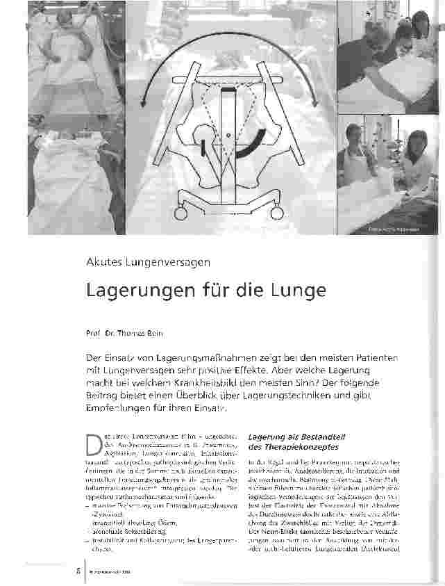 Vorschauseite 1: Akutes LungenversagenLagerungen für die Lunge