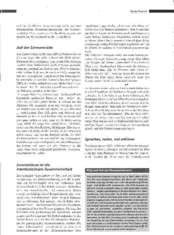 Vorschauseite 2: Patientenkontrollierte AnalgesieSchmerzfreiheit per Knopfdruck
