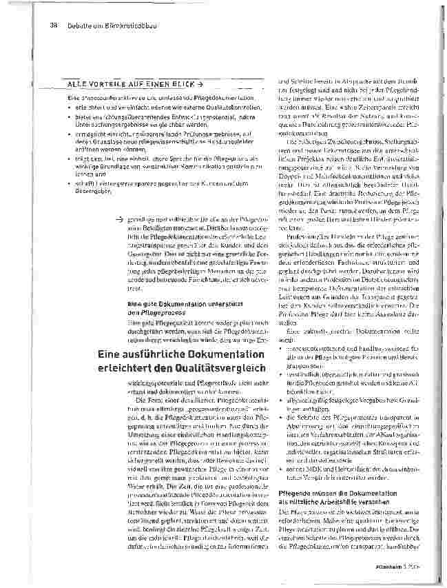 Vorschauseite 2: Bringt weniger wirklich mehr?Pflegedokumentation
