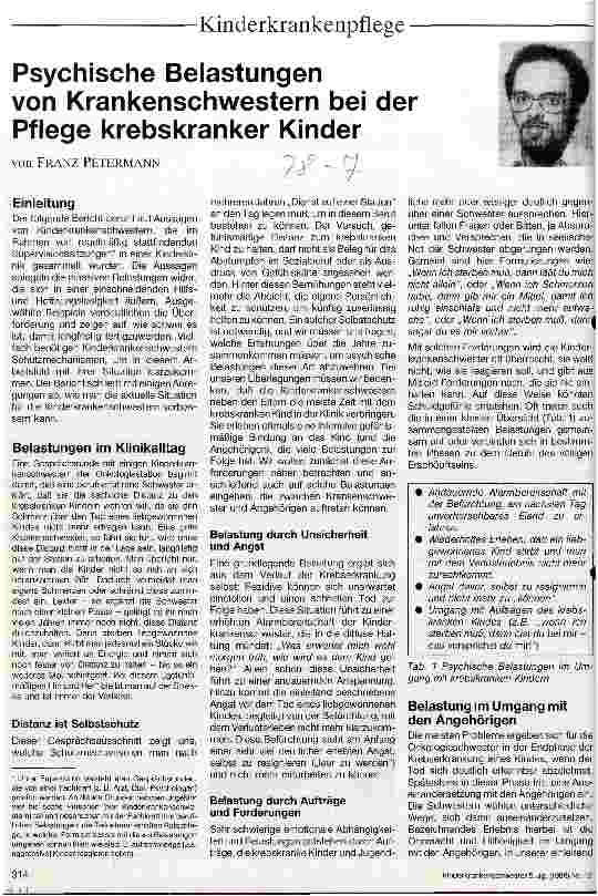 Vorschauseite 1: Psychische Belastungen von Krankenschwestern bei der Pflege krebskranker Kinder