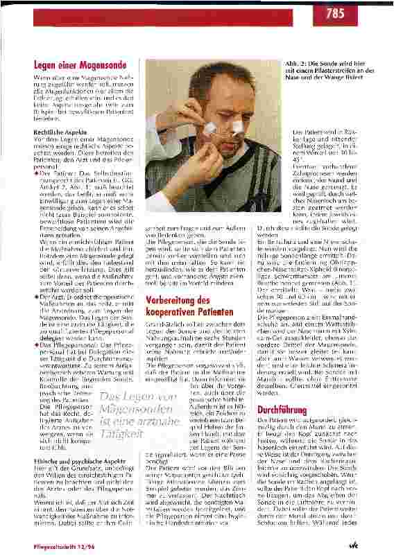 Vorschauseite 2: Das Legen einer Magensonde: Das Einverständnis des Patienten ist Voraussetzung