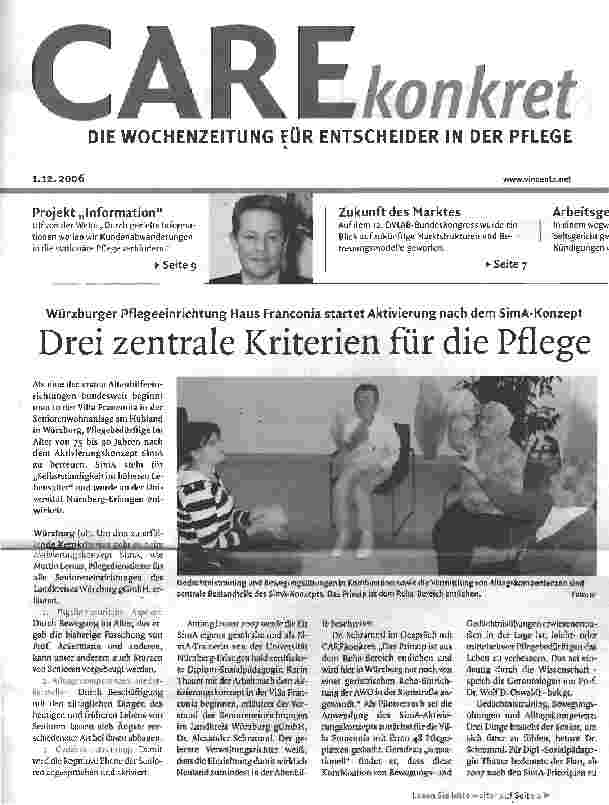 Vorschauseite 1: Drei zentrale Kriterien für die Pflege